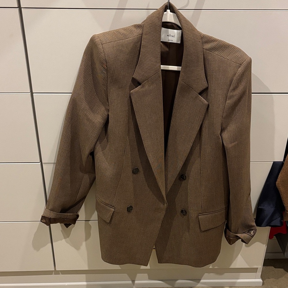 Wilfred Houndstooth Blazer in Brown